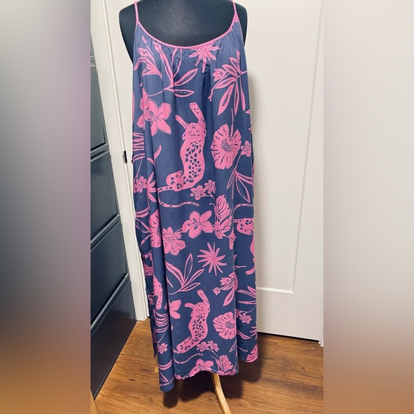 Other - Pink and gray  Floral cheetah print  Maxi night gown